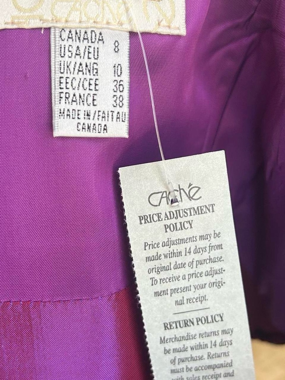 90s Cache NWT Purple Two-Piece Prom Dress - Picture 6 of 8